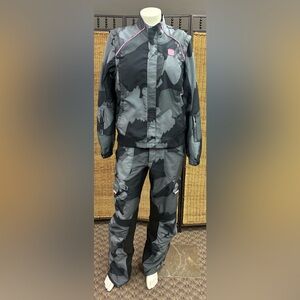 Fox Racing Dakota Women’s Motorcycle Jacket & Pants Set Gray Camo Pink